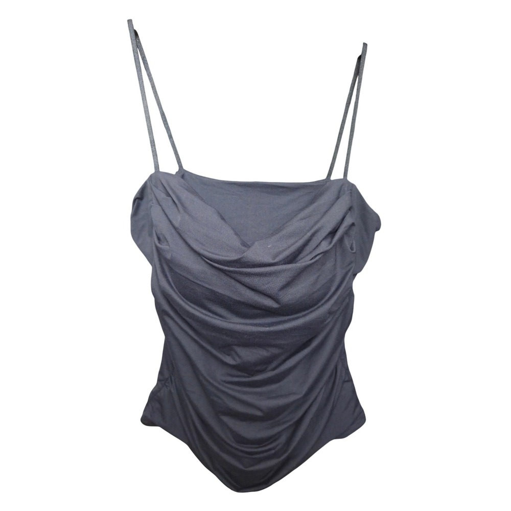 Darong Black Cowl Neck Spaghetti Strap Draped Camisole NWT